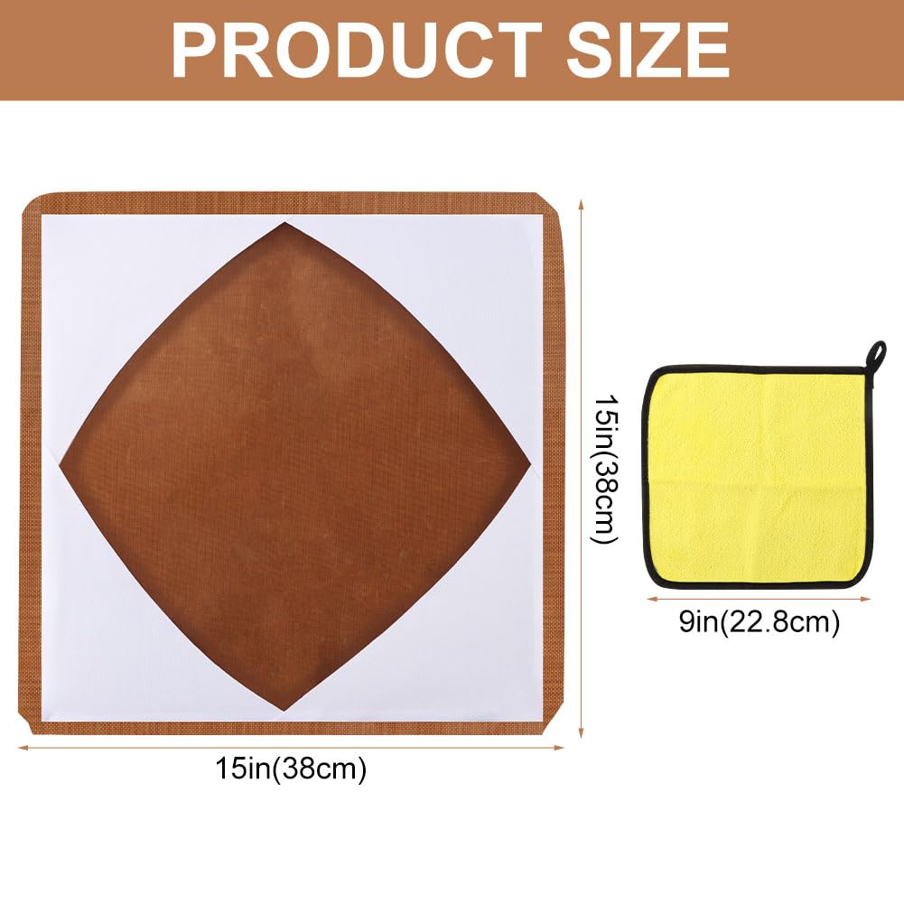 Heat Press Cover,2Pcs 15" x 15" Heat Press Transfer Sheet,Non-Stick Teflon-Sheet Protective Resistant Mat, Reusable Heats Resistant Craft Mat for Machines,HTV,Iron On Projects