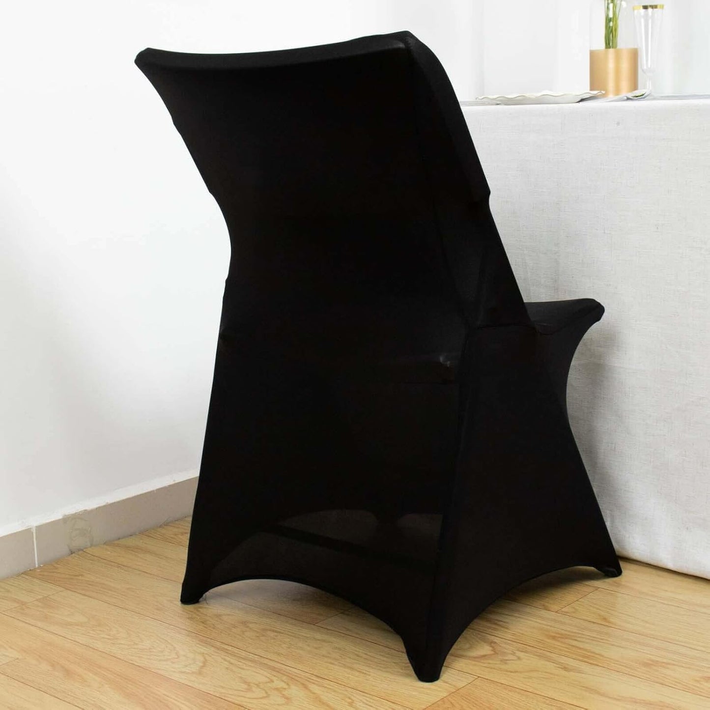 Premium Black Spandex Chair Cover for Lifetime Folding Chairs