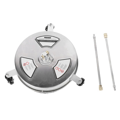 Asixxsix Pressure Washer Surface Cleaner, 4000PSI Stainless Steel Portable with Wheels Power Washer Surface Cleaner, High Pressure with 2 Extension Wand Attachments