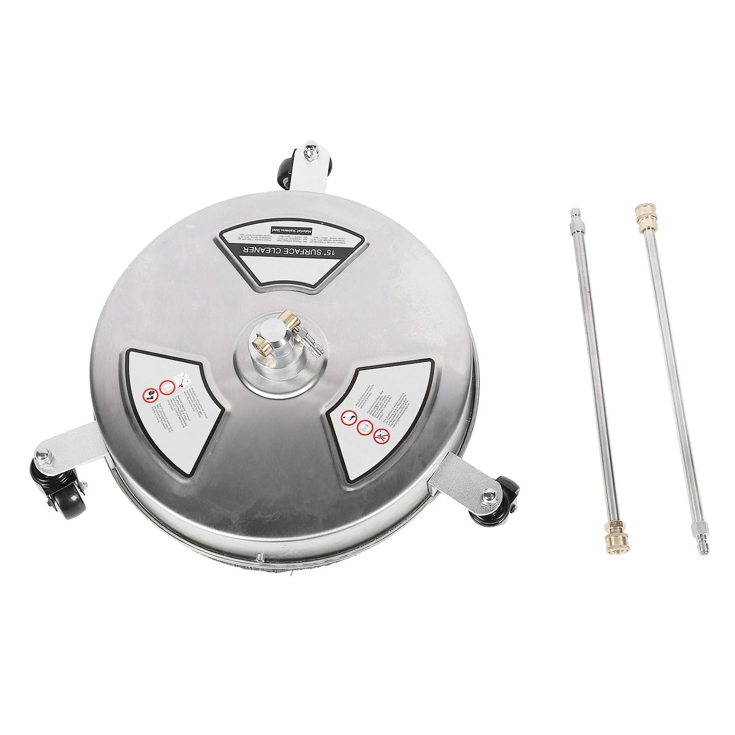 TRELVEX 4000PSI Maximum Pressure, 15 Inch Stainless Steel Surface Cleaner Driveway Power Washer Attachment, Portable Design, Powerful for Various Surfaces