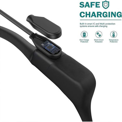 Compatible with AGPTEK X15 Bone Conduction Headphones Charger, Magnetic Replacement Charger Compatible with AGPTEK X15, Dnniakm X15 Pro MP3 Player Bone Conduction Headphones (2 Pack-Black+Black)
