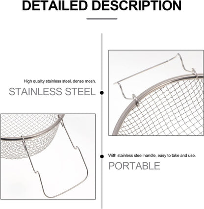 Potato Cooking Strainer, Stainless Steel Frying Basket, Foldable Colander for Steaming, Straining, Rinsing
