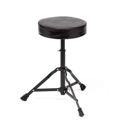 Ashthorpe 5-Piece Complete Full Size Adult Drum Set with Remo Batter Heads - Black