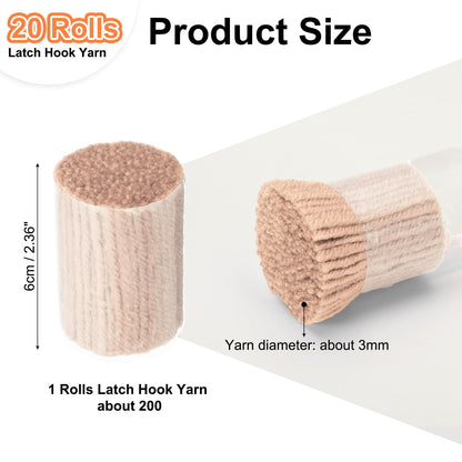 PATIKIL 20 Rolls Latch Hook Yarn, Latch Hook Kit Precut Rugs Yarn Making Crochet Bundles for Rug Adults Beginners Tapestry DIY Craft, White Pink