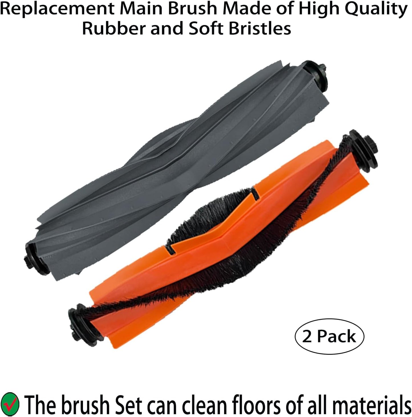 Replacement Parts for Dreame X30 Ultra / L10s Pro Ultra Robot Vacuum, 1 Main Brush, 1 Rubber Brush, 4 Side Brushes, 4