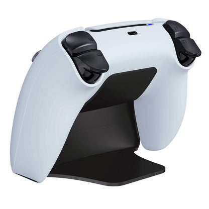 PlayVital Solid Black Controller Display Stand for ps5, Gamepad Accessories Desk Holder for ps5 Controller with Rubber Pads