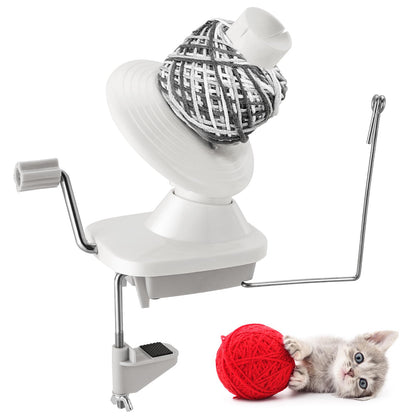 NATGAI Yarn Winder, Hand-Operated Yarn Ball Winder, Yarn Cake Winder, Manual Wool Winder Holder for Crocheting with Lower Noise, Make Neat 3.5OZ Yarn Cake (Grey)