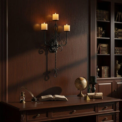 Holder3 RoomSet 1 Large Wall Sconce Candle Iron Candelabra,Gothic Victorian Metal Wall DecorOversized Wall Candle