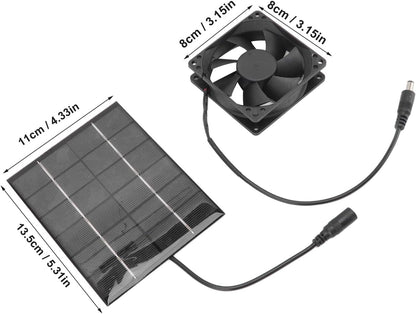 Solar Panel Fan Kit - Mini Solar Powered Exhaust Fan for Greenhouse, Chicken Coops, Sheds, and Windows