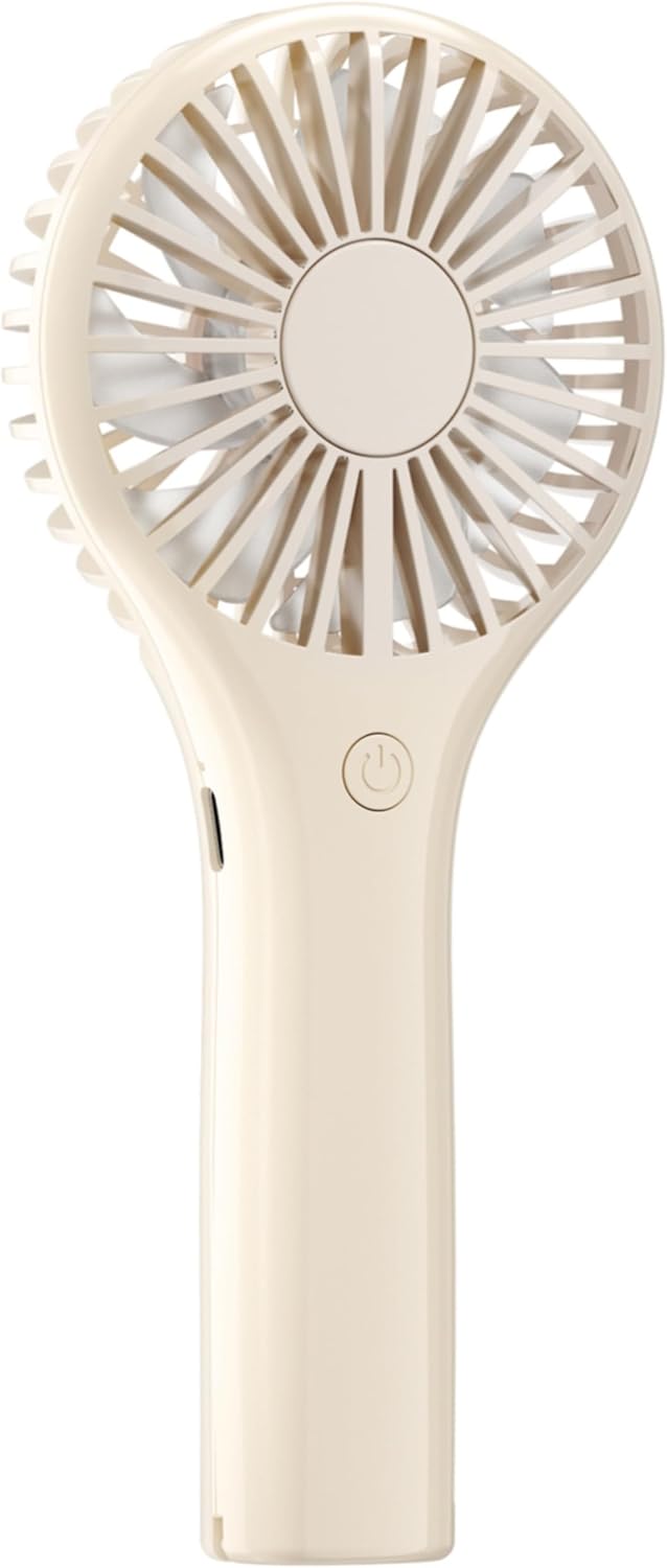 Handheld Fan - Portable Mini Fan with 3 Speeds, USB Rechargeable for Travel and Outdoor Use (Beige)