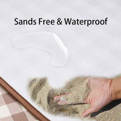 FashionLive Beach Blanket Extra Large Picnic Blanket Sand Free Waterproof Outdoor Indoor Blanket Lightweight Easy Fold Handy Mat Portable Beach Mat for Camping Hiking Travel Park Grass