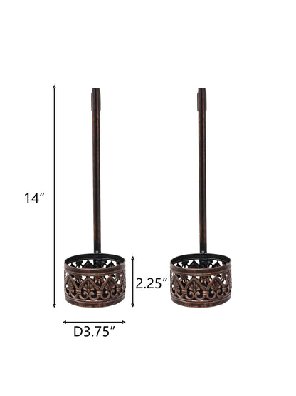 Wall Candle Sconces Set of 2, Antique Bronze Filigree Wall Mounted Candle Holder, Decorative Metal Candle Sconce for Living Room, Farmhouse, Fireplace, Gothic Home Decor (Shape-1)