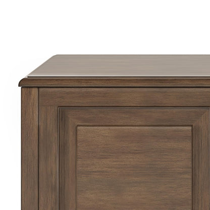 SIMPLIHOME Connaught Storage Bench - 51 inch Wide Solid Wood Trunk Bench in Natural Aged Brown, Traditional Bench for Entryway with Lift-Up Lid and 3 Hidden Compartments