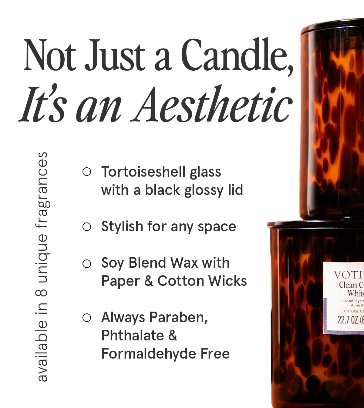 Votivo Red Currant Tortoise Scented Candle | 22.7 oz Soy Wax Blend | Decorative Home Decor Tortoise Shell Pattern | 100 Hour Burn Time