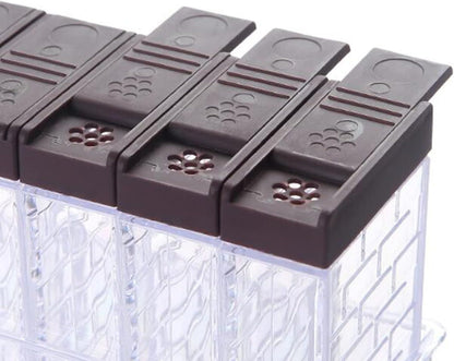 6 Case Spice Shaker Jars, Transparent Condiment Container Set for Salt Spices Seasoning Storage Box