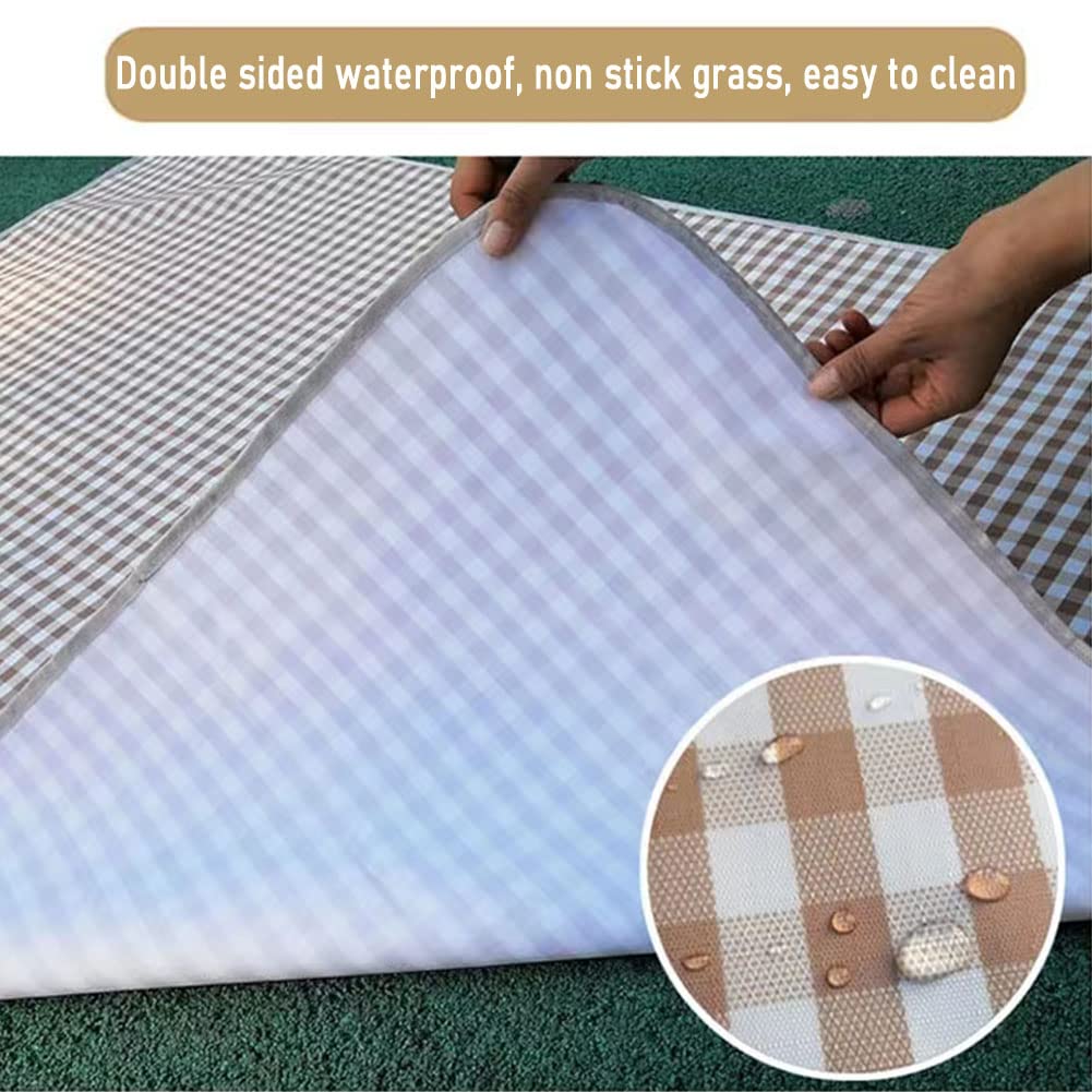 LRUUIDDE Extra Large 80"x 80" Beach Blanket, Outdoor Picnic Blankets, Waterproof Sandproof Portable Blankets, Foldable and Lightweight for Spring Summer Camping, Beach, Park (Brown, 80x80 in)