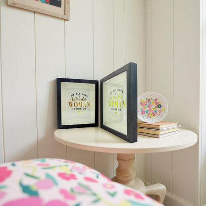 8x10 Picture Frame Black Deep Molding Shadow Box Frame Natural Wood Grain for Photos & Posters Tabletop Display and Wall Mount Vertical and Horizontal, 2 Pack (Carbonized Black)