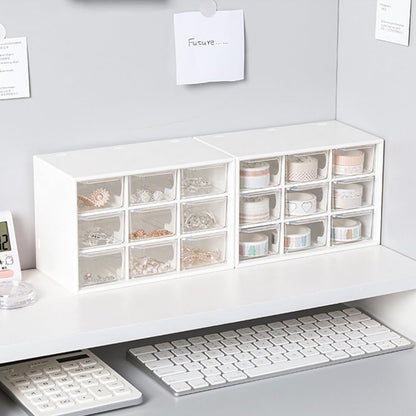 Mini Desk Organizer Drawer, 9 Removable Plastic Organizers for DIY Crafts, Art Supplies, and Jewelry Storage