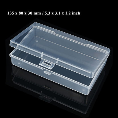 Thintinick 28 Pack Rectangular Mixed Sizes Clear Plastic Storage Containers Box with Hinged Lid for Beads and Other Small Craft Items