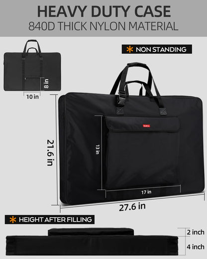 Nicpro Upgrade Art Portfolio Bag 20 x 26'', Waterproof Nylon Artist Bag with Reinforced Side Edges & Adjustable Shoulder Strap, Storage Art Portfolio Case for Artwork Drawing Canvas Photography Poster