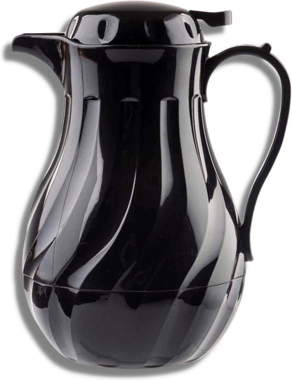 Tablecraft Insulated Coffee Server, Tea and Hot Water Beverage Dispenser, 64 Ounce, Black, BPA Free