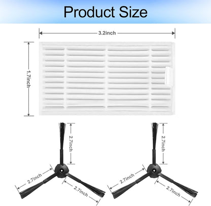 ilovelife Replacement Filter & Brush Accessories for ILIFE V3s, V3s pro, V5s, V5s pro Robot Vacuum Cleaner, 10 Filters