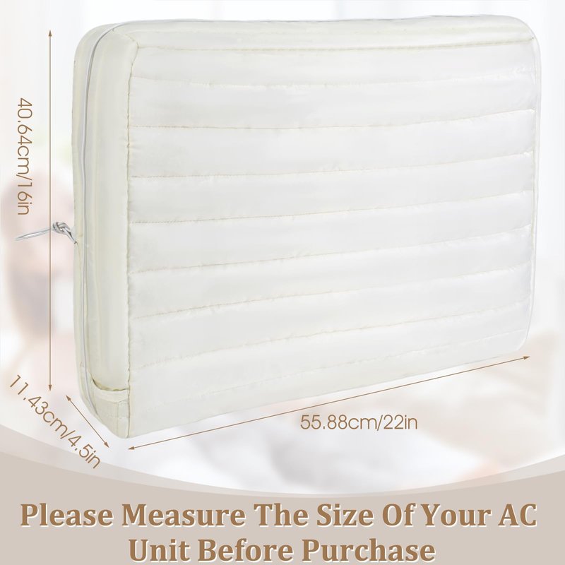 WNATN air Conditioner Cover Indoor,22x16x4.5Inches (L x H x D) air Conditioner Covers for Inside,ac Covers for Inside Double Insulation with Elastic Drawstring(White)