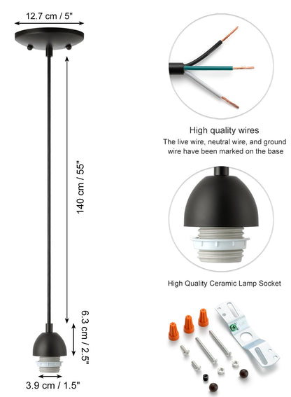 SIXZOONM Small Pendant Light Kit - ORB, DIY Make Farmhouse & Modern Kitchen Island Pendant Lights, Hanging Light Fixtures Ceiling Mount, Adjustable Height, 1 Pack（Shade and Bulb Not Included）