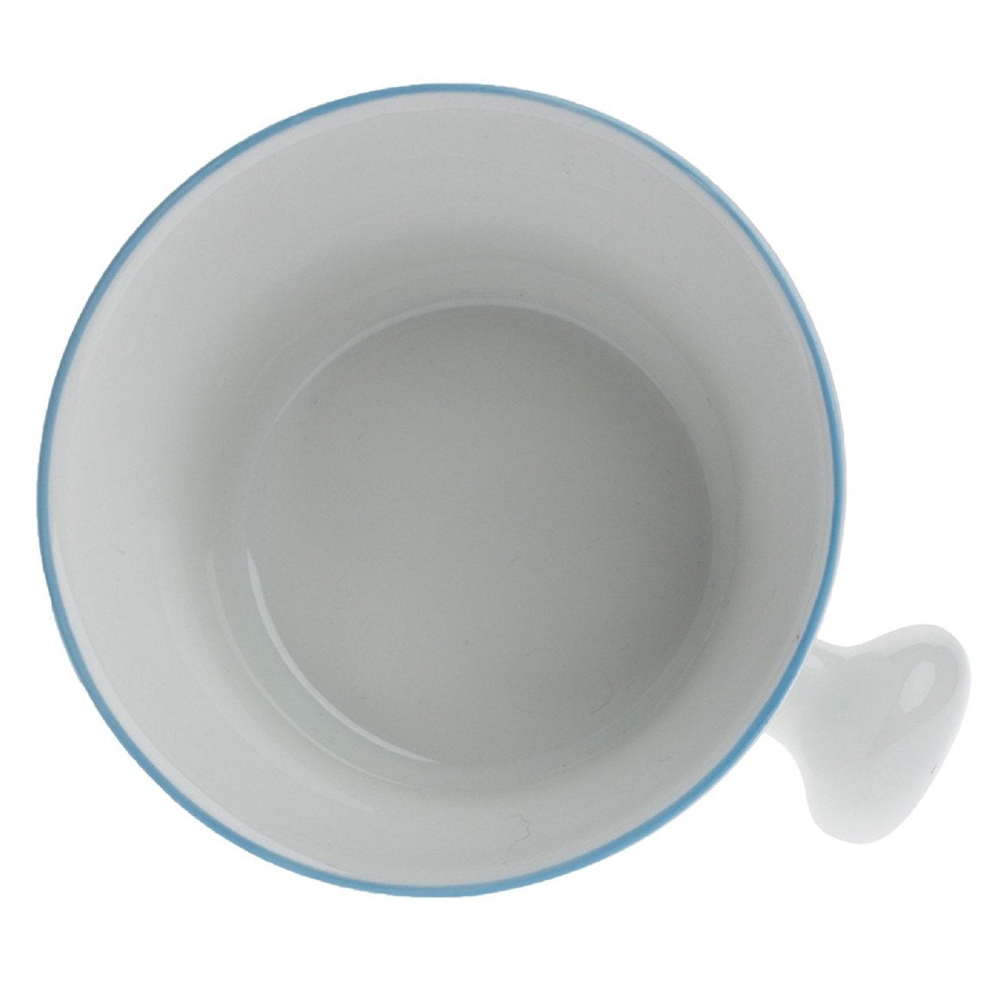Hand-Painted Light Blue Porcelain Shaving Mug for Lathering