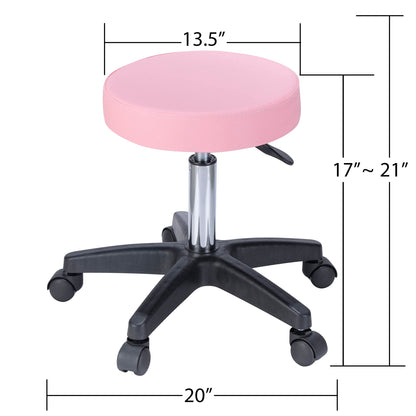 Massage Salon Tattoo Chair with Hydraulic Stool, Adjustable Beauty Facial Bed Table, Pink, Face-Down Cradle for Esthetician