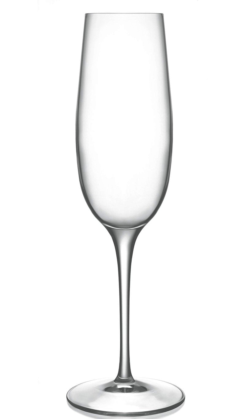 Luigi Bormioli Palace 8 oz Flute for Sparkling Wine/Champagne/Prosecco/Cava/Lambrusco Glasses (Set Of 6) : Ultra Clear Glass, Laser Cut Rim, Lead-Free, Elegant Drinking Glassware