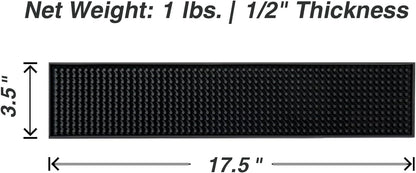 17.5x3.5 inches (Pack 2) BARsics Long PVC Bar Rail Mat Non-Slip Serving Spill Mat
