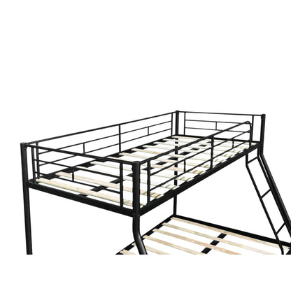 Bellemave Twin Over Full Bunk Bed with Wood Slat, Heavy Duty Metal Bunk Bed Frame for Adults, Adult bunk beds, Black