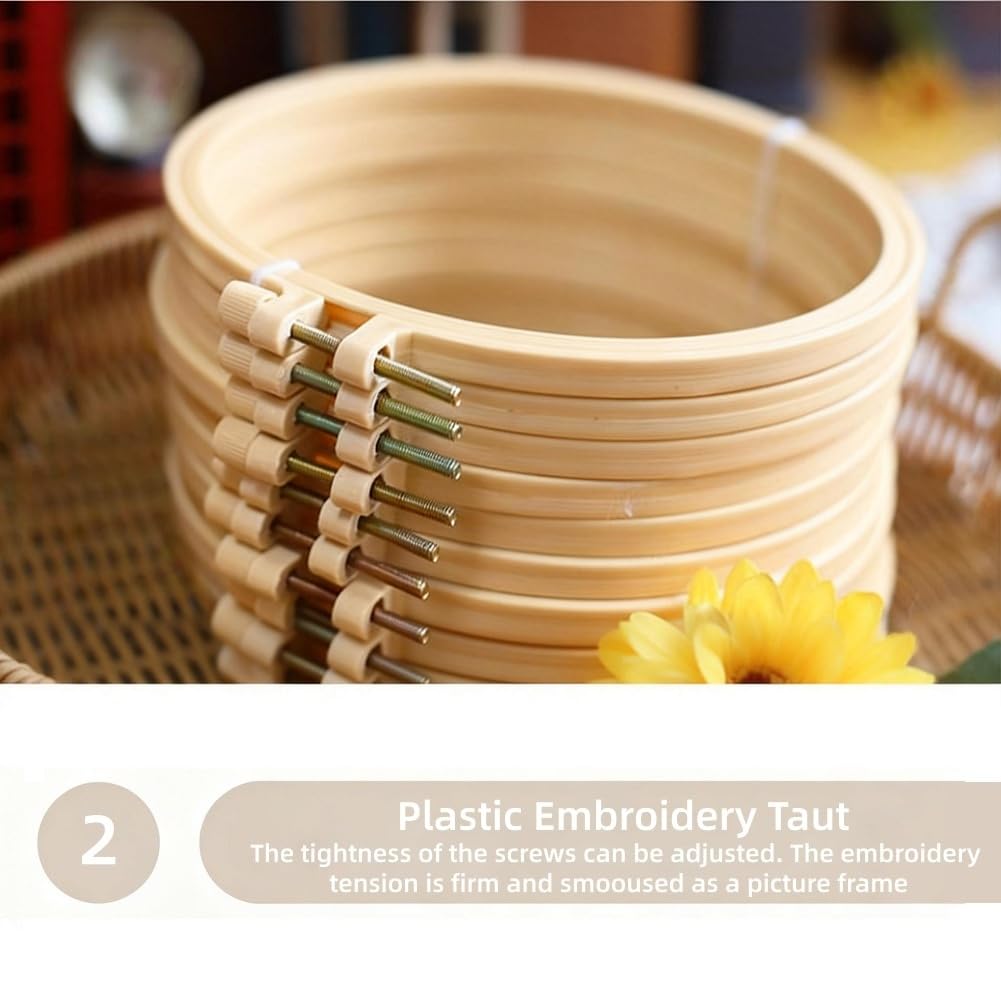 HAOYEGUOJI 4 Pack Embroidery Kit for Beginners, Hand Needlepoint Kits for Adults with Pre-Stamped Patterns, 7.8-Inch Hoop, Threads & Needles, Step by Step Instructions (7.75 in)