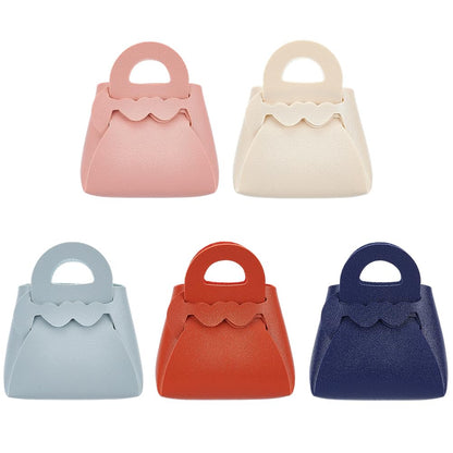 CALFOVERA 10 Pack 5 Colors PU Leather Party Favor Boxes Reusable Leather Candy Wrapping Bags Mini Gift Treat Favour Handbags with Handle for Weddings Birthdays Christmas Showers Halloween