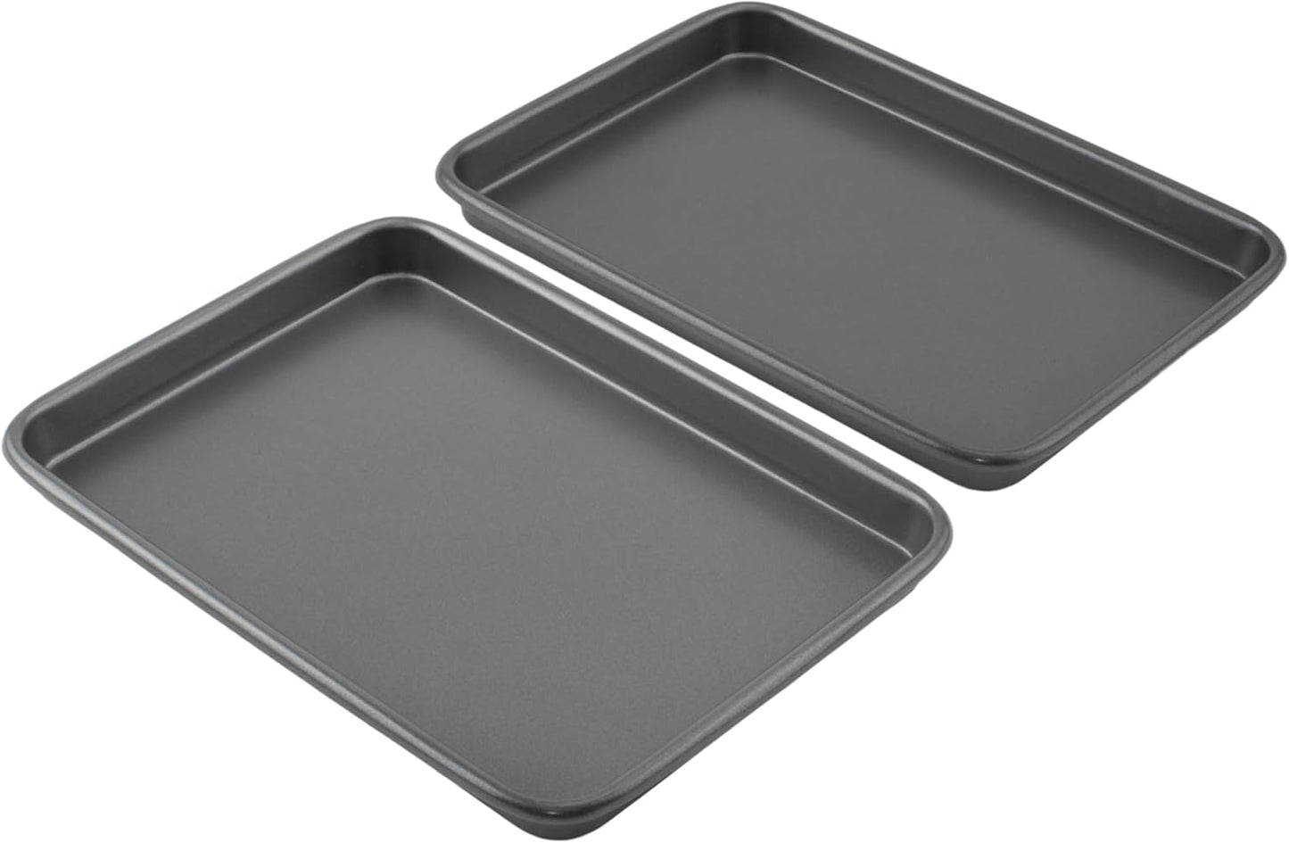 GoodCook Everyday Gray Set of 2 Nonstick Steel 9" x 6.2" Mini Baking Sheets for Toaster Oven
