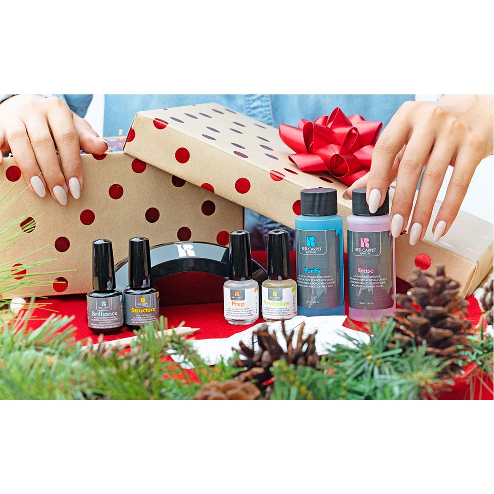 RC Red Carpet Manicure Pro Kit – Complete Gel Nail System with Black Pro LED Light, Long-Lasting, Chip-Resistant Gel Nails Manicure Kit for Healthy, Glossy Nails at Home.