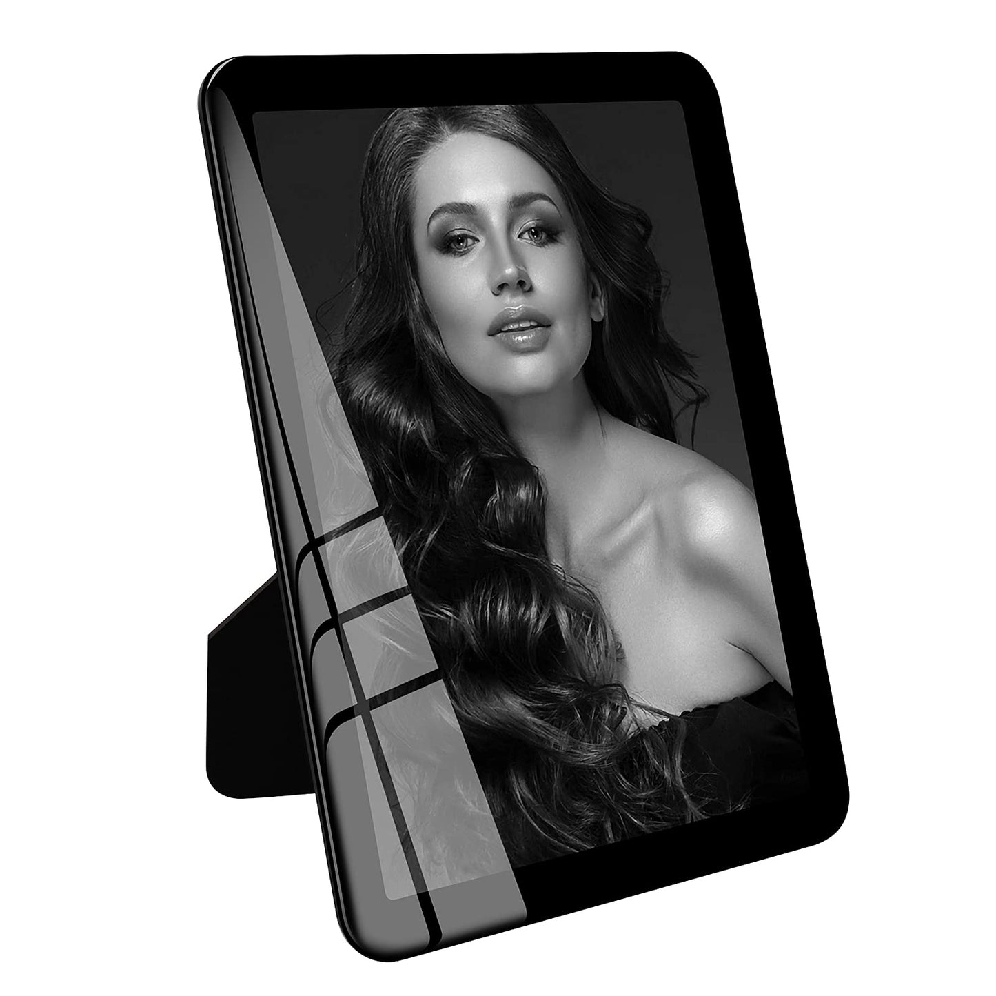 Bluesun 5x7picture frame, glass frame clear, hanging picture frame, Matted for wall and tabletop Decor (5x7, Black)