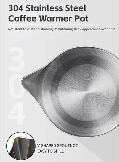 Yoidesu Turkish Coffee Maker, 600ml Coffee Warmer Pot, Ergonomic Handle, Stainless Steel Kettle for Home, Electric