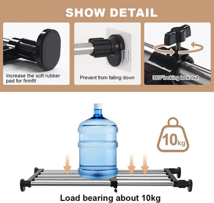 Closet 15.75-23.62inches Hershii Expandable Tension Shelf Rod Adjustable Metal Storage Rack Cabinet Organizer DIY