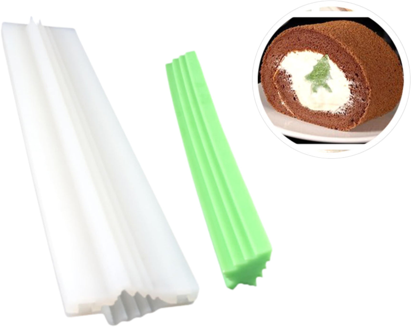 3D Christmas Tree Long Tube Silicone Mold,Pine Tree Column Chocolate Candy Soap Making Mold,Handmade Candle Mold Embed Soap Making Supplies for Wedding Cake Non-Stick Baking Mold(1.38 x 12 In)