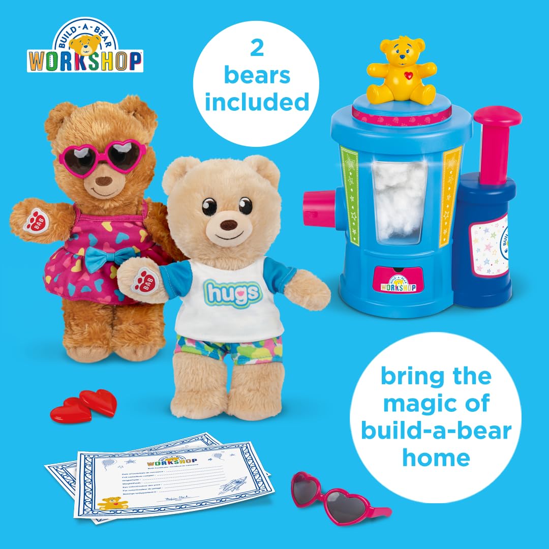 Casdon Build-A-Bear Workshop Toy Stuffing Station | At-Home Station for Kids Aged 3+ | Stuff, Dress & Cuddle Furry Friends | Toy Stuffing Station with Lights Included