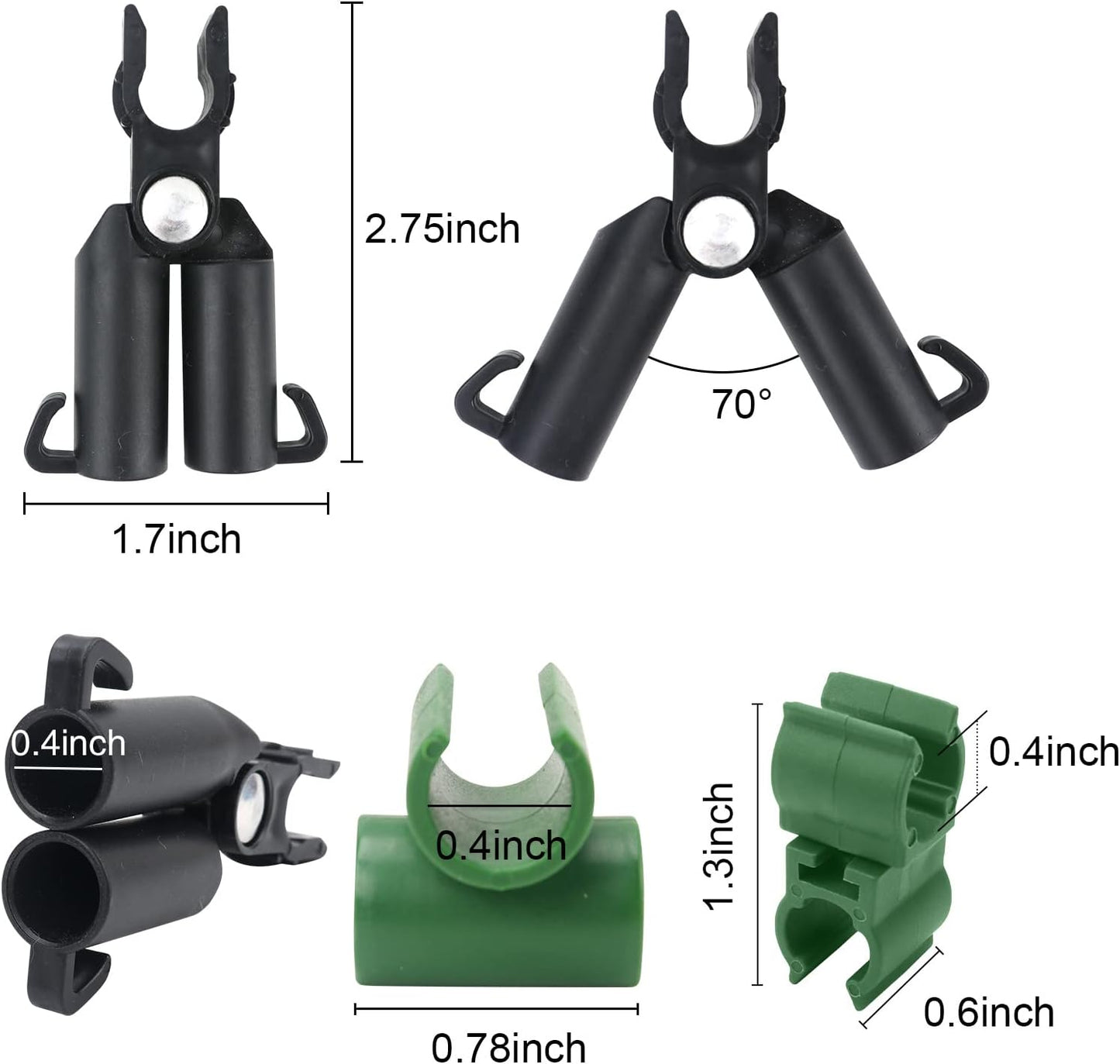 Zwish 50Pieces Adjustable Plant Trellis Connectors - Tomato Plant Cages Accessories for 11mm Plant Stake Connectors