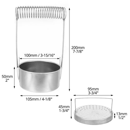 QWORK Portable Artist Brush Washer with Removable Screen, Stainless Steel Paint Brush Cleaner Tank & Spring Holder for Water, Oil, Acrylic Paints, Ideal for Artists, Students & Travelers