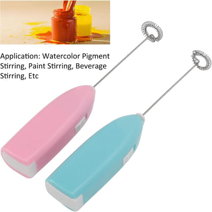 2 Pcs Mini Hand Mixer, High Frequency Motor, One Hand Control, Rustproof Stainless Steel Electric Stirrer for Household