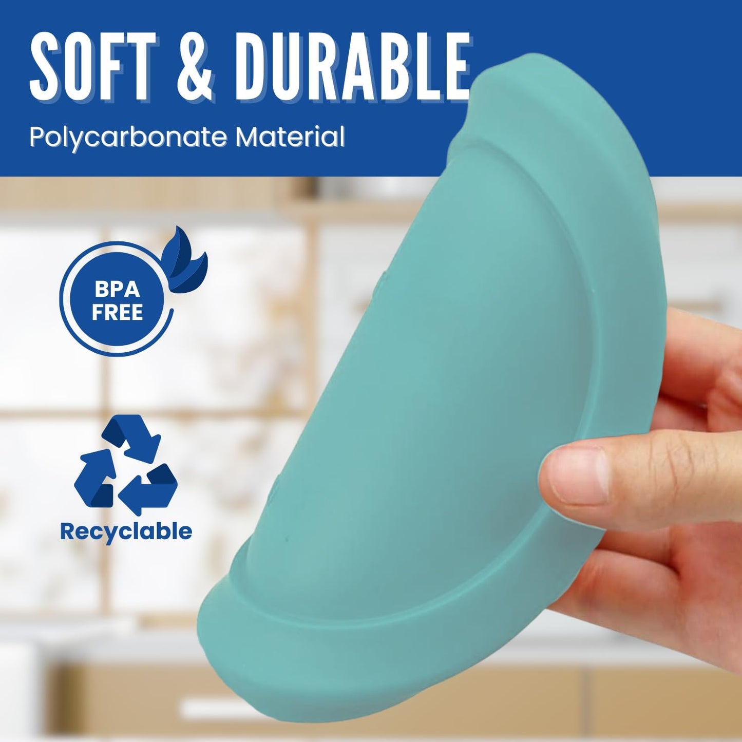 Replacement Lid for Pyrex 5" Storage Plastic Cover, 2 Cup Bowl 7200-PC Turquoise (2-Pack)