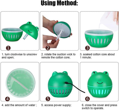 Mini USB Humidifiers, Portable Mist Humidifiers for Travel, Car, Office, Bedroom, Frog