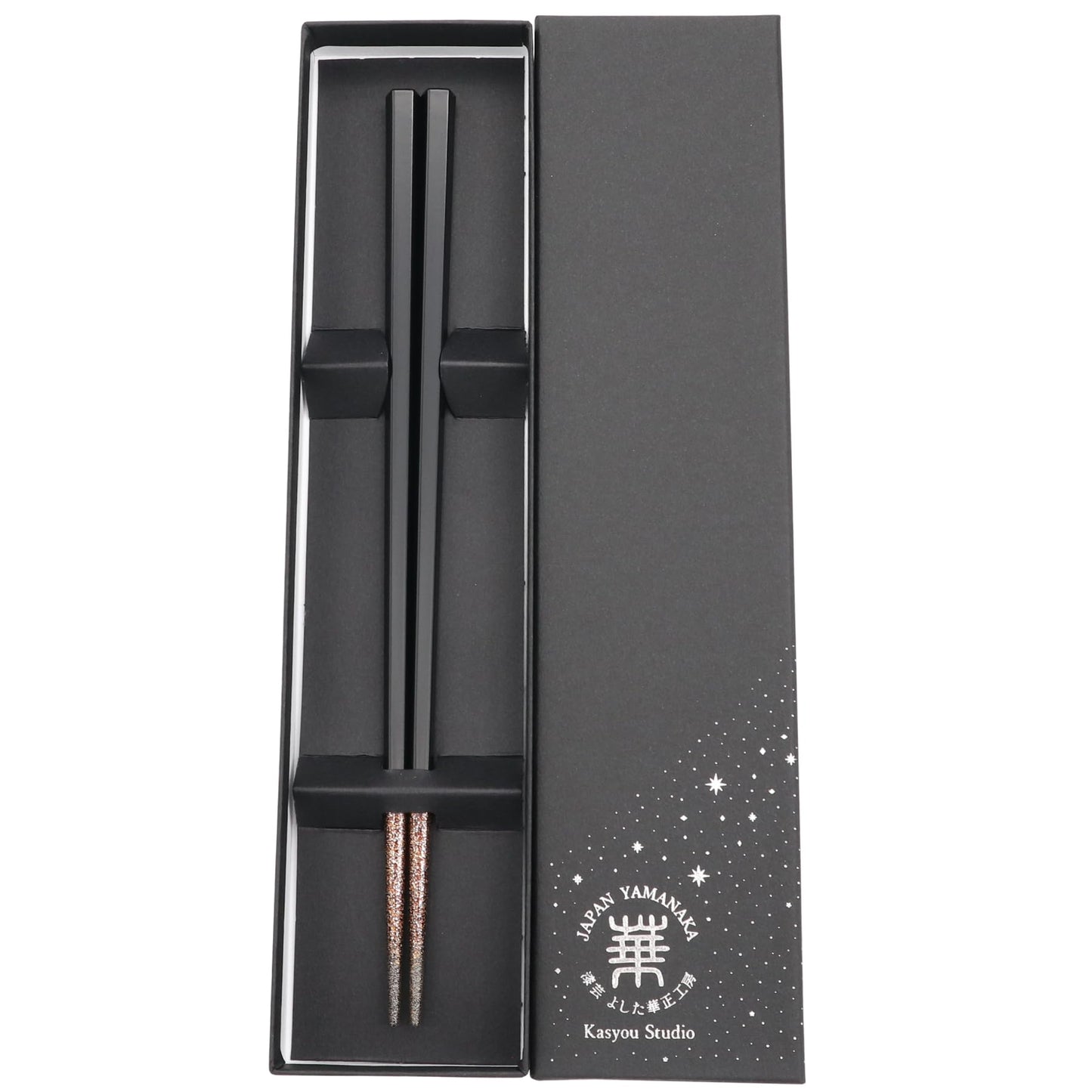 Kasyou Studio URUSHI KENKO chopsticks ( BLACK 8.9 Inch/22.5 cm ) made in japan (Dishwasher compatible) luxury chopsticks reusable japanese style gift set palillos chinos