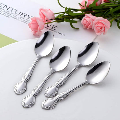 Coffee Spoons Set of 12, Mini Stainless Steel Espresso Spoons, Small Spoons for Dessert Tea Appetizer, 4.6 inch