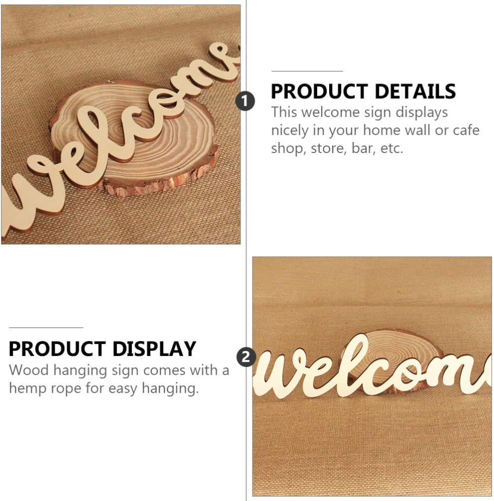 PRETYZOOM 10pcs Farmhouse Welcome Sign Cutout, Unfinished Letter Sign DIY Block Words for Home Wedding